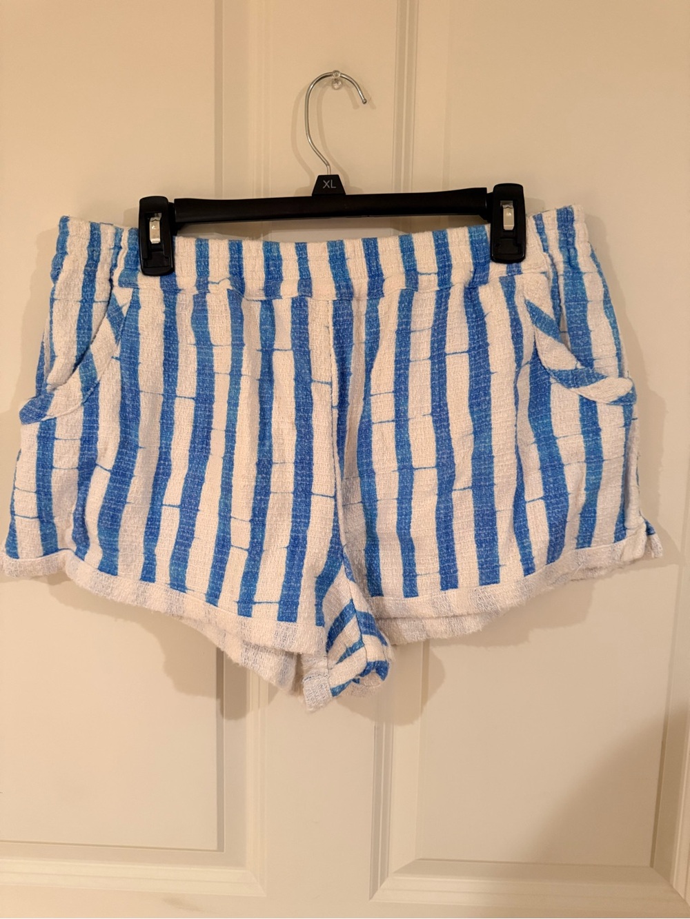 Anthropologie Lilka Blue & White Striped Terry Cloth Womens Shorts